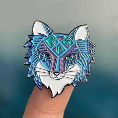 China Global Manufacture OEM Customized Soft 12years Metal Enamel Fox Badge Pin Souvenirs For Clothes for sale