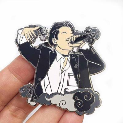 China China No Minimum Wholesale Manufacturer Hard Enamel Lapel Pins Custom Soft Butter Pin Badge Metal Enamel Kpop Idol Clothes Ribbon for sale