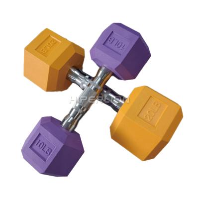 China Rubber Covered Dumbbell 3 Kg 8Lbs Gym Blue Multi Training Logo Rubber Durable Custom Colored PVC Hex Dumbbell for sale