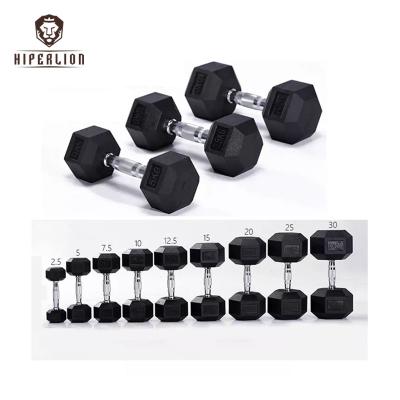 China 7.5kg Rubber Covered Dambals Dumbbells Dambel Rubber Coated Hex Weights Gym Equipment Fitness Dumbbell Set for sale