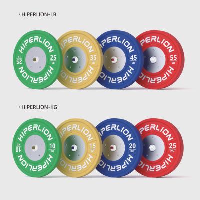 China Universal Weightlifting Weight Gym Colored Competition Rubber Color Bumper Plate for sale