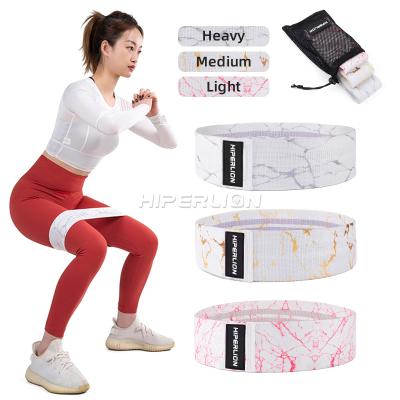 China Custom Polyester Fabric New Logo Marble Fabric Fitness Hip Circle Booty Resistance Band Sets of 3 for sale