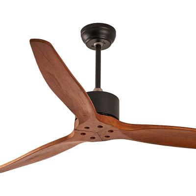 China Energy Saving Modern Simple Style 42 Inch 52 Inch 60 Inch Solid Wood AC DC Remote Ceiling Fan 3 Blades for sale