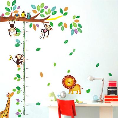 China Home Wall Art WALL STICKER Cartoon Giraffe Monkey Trees Waistline Wall Sticker Baby Room Kids Bedroom Wall Stickers Decor Decal for sale