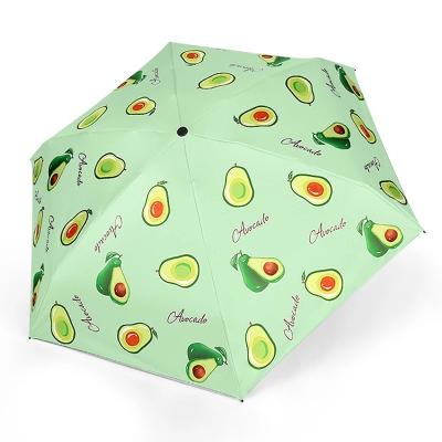 China Mini Capsule Cute Fruit Pattern Umbrella Five-Folding Pocket Sun Protection Umbrella Umbrellara Umbrellara Anti-UV Folding For Girl Lxd302 for sale