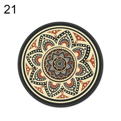 China Radiation Protection Factory Price Hot New Vintage 3D Computer Game Mat Round Bohemian Mouse Pad Anti Slip Mousepad Dropshipping for sale