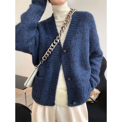 China Autumn plus size/winter new Korean version of the needle fashion languid loose thick lazy cardigan sweater V-neck thin woolen thick for sale