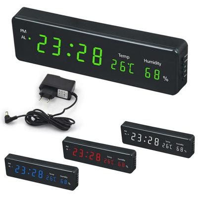 China LED Digital Electronic Wall Clock With Temperature Humidity Display Home Clocks European Plug Lxd276 for sale