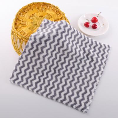 China Coral Velvet Nonstick Oil Fast Viable Drying Absorbent Washable Dish Towels For Kitchen for sale