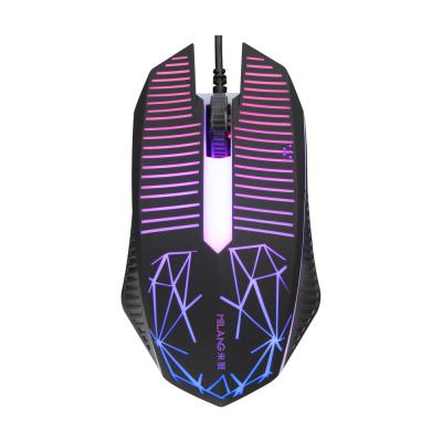 China M8 Slot Wireless Colorful Shine Gaming USB Wired Mouse Glowing Laptop Computer Gaming Desktop Mouse for sale