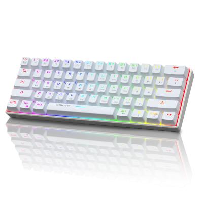 China 61keys wireless mechanical keyboard dual mode or trimode 2.4g wireless or blue tooth or RGB gaming cable mechanical keyboard for sale