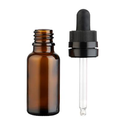 China Glass Water Bottle Oil Glass Bottle Oil Dropper Bottle Cosmetic Vial With Black Dropper for sale