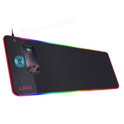 China 2021 Custom Wholesale Fast Radiation Protection Radio Charging Led RGB Keyboard Mouse Pad for sale