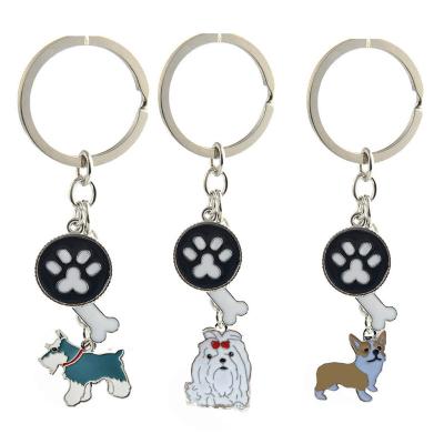 China 2D Dog 3D Metal Key Chain Customizable Cute Animal Dog Key Chain for sale