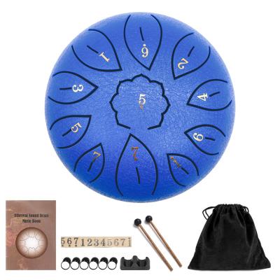 China Hot Selling Mini Percussion Drum Therapy 6inch 11notes Kids Musical Instrument Tongue Drum for sale