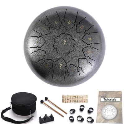 China Miditation Wholesale 12 Inch Tongue Percussion Steel Handpan Chakra Drum Free Bag Drum and Mallets Steel Tongue Drum for sale