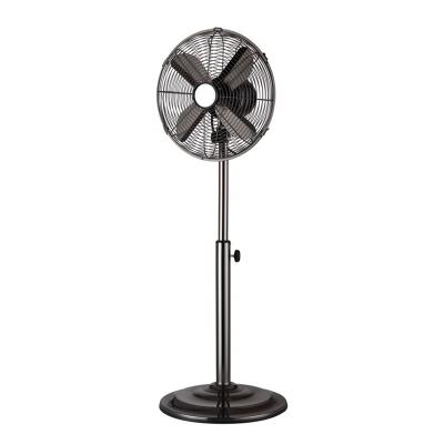 China Chrome Retro 16 Inch Chrome Metal Style Stand Fan with 4 Aluminum Fan Blades for sale