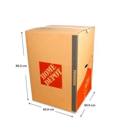 China Large Recycled Materials Double Wall Wardrobe Corrugated Cardboard Box Ornament Moving Storage Boxes for sale