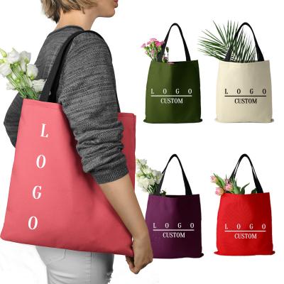 China Customized Wholesale Cotton Tote Bag Logo Printing Natural Canvas Shopping Tote Bag for sale