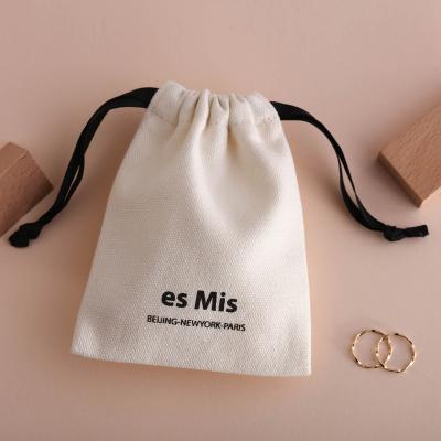 China Eco Promotional Luxury Canvas Drawstring Cotton Canvas Shopping Bag Soap Bag Jewelry Cosmetic Pouch for sale