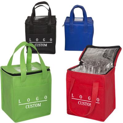 China Waterproof Logo Beer Can Non Woven Lunch Cooler Customized Thermal Bag Promotion Delivery for sale