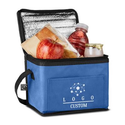 China Waterproof Logo Printed Folding Grocery Food Beer Fruit Delivery Thermal Insulated Cooler Lunch Bag for sale