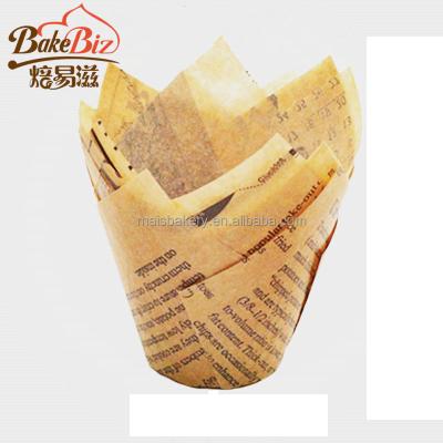 China High Quality Style Paper Tulip Newspaper Cups Food Grade Cupcake Liners Holders Bun Baking Paper Wrappers for sale