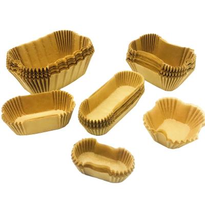 China Disposable High Quality Brown Rectangular Paper Gold Cupcake Liners From Europe for sale