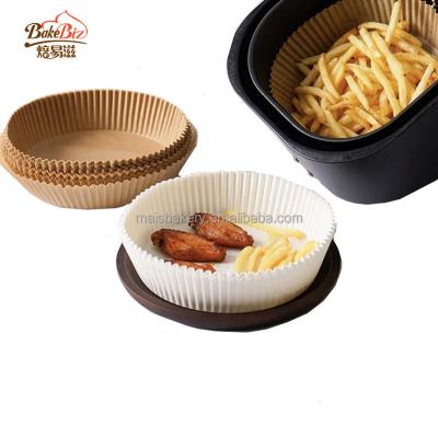 China Manufacture Cheap Disposable Round Air Fryer Paper Air Fryer Disposable Parchment Paper Liners For Roasting Cooking Microwave for sale