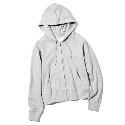 China Breathable French Terry Knitted Full Cloth Zipper Hooded Sweatshirt Women's Hoodies and Sweatshirts Unisex for sale