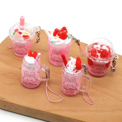 China Strawberry Rabbit CLASSIC Ice Cream Cup Pendant Key Chain AP524 for sale