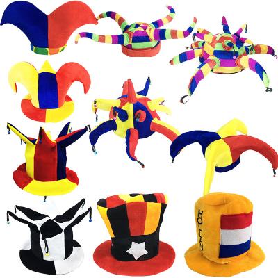 China Polygonal football striped beer masquerade hat clown headdress carnival party festival hat AP416 for sale