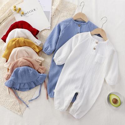 China CLASSIC Spring Newborn Autumn Baby Clothes 100% Cotton Pajamas 100% Soft Solid Organic Cotton Baby Romper AP353 for sale