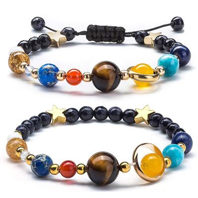 China Vintage Bead Yoga Bracelet Lava Rock Braided Rope Healing Adjustable Stone Yoga Bracelet AP239 for sale