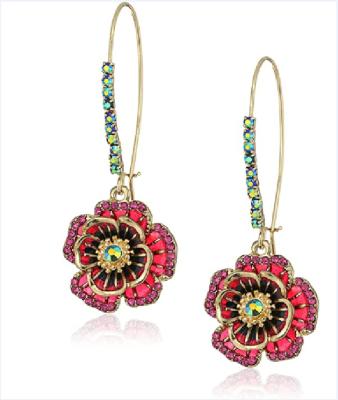 China Vintage Europe and the street fashion colorful flowers new USA gold code and diamonds style ethnic earrings AP004 for sale