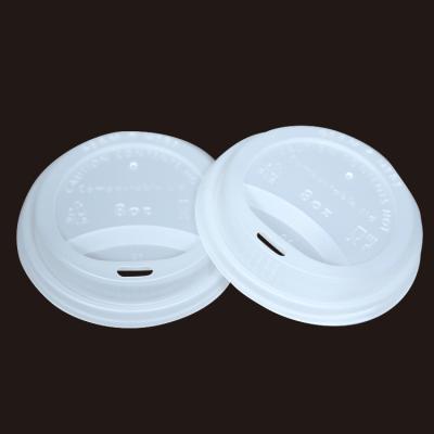 China Eco-friendly Compostable PLA 8oz/10oz/12oz/16oz/20oz CPLA Coffee Lid Cup Biodegradable Lid for sale