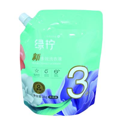 China Printing Detergent Washing Powder Liquid Soap Barrier Customized Packing Rack Up Spout Pouches Packaging Bags for sale