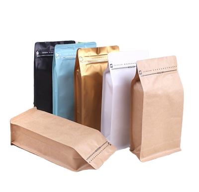 China Good Quality High Barrier Plastic Paper Bags Stand Up Aluminum Foil Packaging Flat Bottom Coffee Pouches for sale