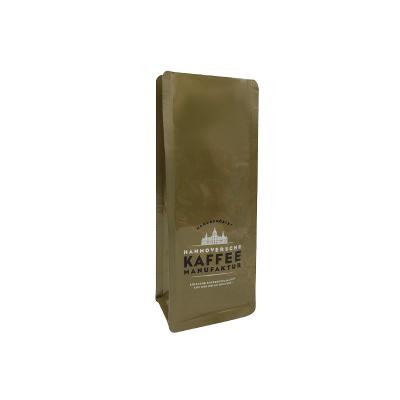 China Barrier Food Grade Flat Bottom Aluminum Foil Coffee Packaging Pouch Bags With Degassing Valve for sale