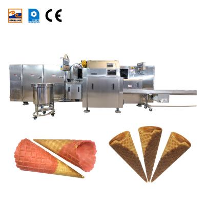 China food & Beverage Factory Gas System Cone Wafer Production Line With Cast Iron Baking Plates Texture for sale