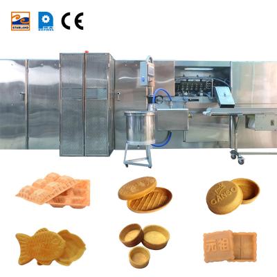 China Silver Stainless Steel Ice Cream Shell Machine Frozen Food Factory Waffle Cookie Machine Production Line for sale