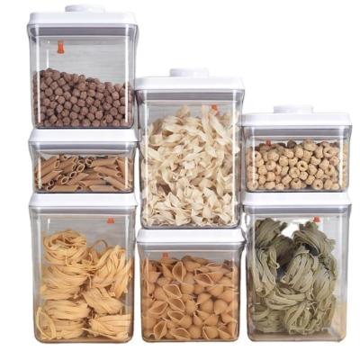 China Wholesale Freshness Preservation BPA Free Food Storage Container Food Grade Plastic Snacks Jars With Lid Airtigh Storage Box for sale