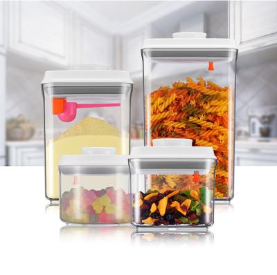 China Modern Automatic Plastic Cereal Dispenser Storage Box Set Eco Friendly Food Container Set for sale