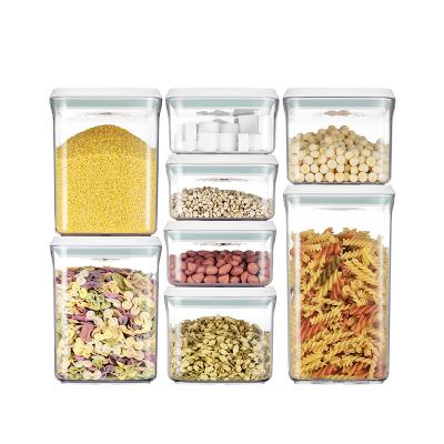 China Hot Selling Stocked ANKOU POP UP Airtight New Arrival 8 Pieces Sealed Food Storage Container Set With Color Box for sale