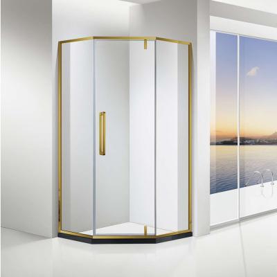 China Free Golden Frame Y525 SUS304 Shower Room Pivot Door Russia Markets for sale