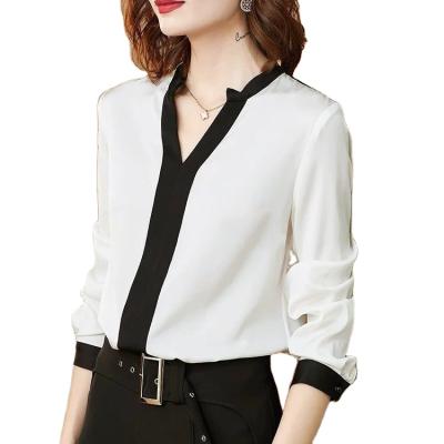 China QUICK DRY Fashion High Quality Pure Silk Shirts For Women Long Sheath Office Lasies Blouse for sale