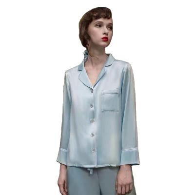 China Wholesale QUICK DRY Silk Pajamas Ladies Fine Dyed Sleepwear Set Women Nightgown Long Set for sale