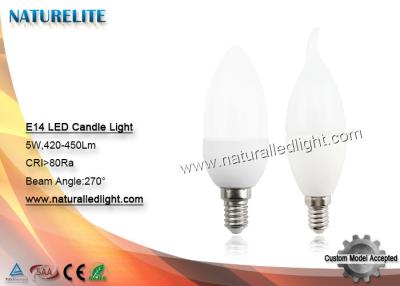 China 5W E14 led Candle Lights 420 - 450 lm 270 Degree 4700 - 6700K for sale