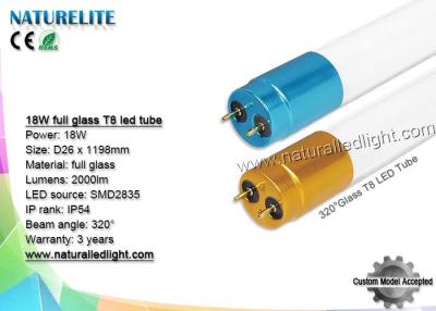 China Full Glass 18W T8 LED Tube Up to 75% Energy Savings 2000LM for Shopping Mall for sale