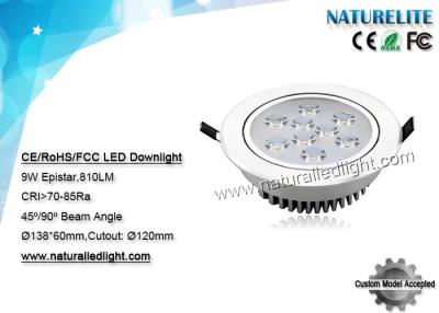 Cina Epistar 9w ha condotto l'Istruzione Autodidattica di Downlights: ritaglio di 70-85Ra 810lm 120mm 45 gradi in vendita